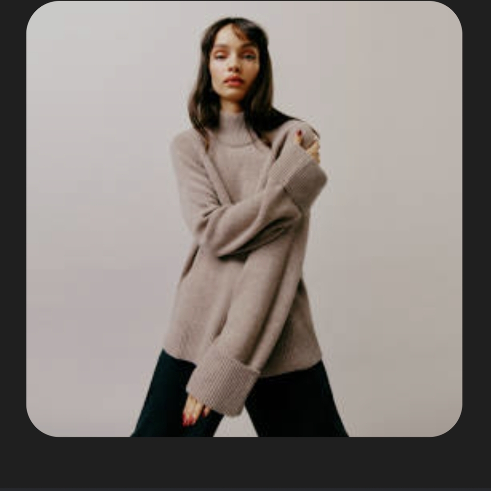 Reformation Taupe Turtleneck Sweater